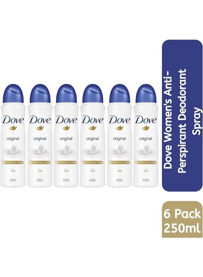 Dove Original Spray Anti-Perspirant Deodorant 250ml Case of 6 - Image 2